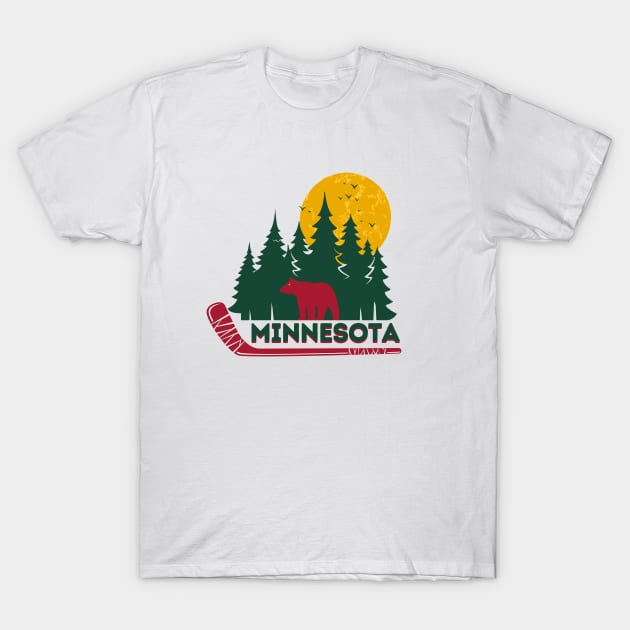 Minnesota Wild "Outdoors" Hockey T-Shirt by SiebergGiftsLLC